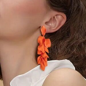 Vibrant Orange Dangle Earrings